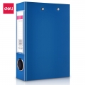 得力（deli）纸板文件夹双强力文件夹板夹A4纸板活页资料弹簧打孔夹子2孔夹+板夹蓝色5457