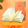 得力(deli)25K112张活力系列彩虹边缘软皮面本记事本日记本笔记本子文具单本装/橙色3183