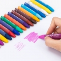 得力(deli)18色学生三角杆丝滑油画棒 儿童蜡笔绘画笔 72071