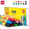 得力（deli） 蜡笔油画棒学生画具美术用品 72050纸盒油画棒12色