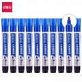 得力(deli)直液式白板笔 大容量可擦易擦 蓝色10支
