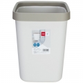 得力（deli）压圈方形垃圾桶 家用清洁桶纸篓 办公用品 大号 浅灰